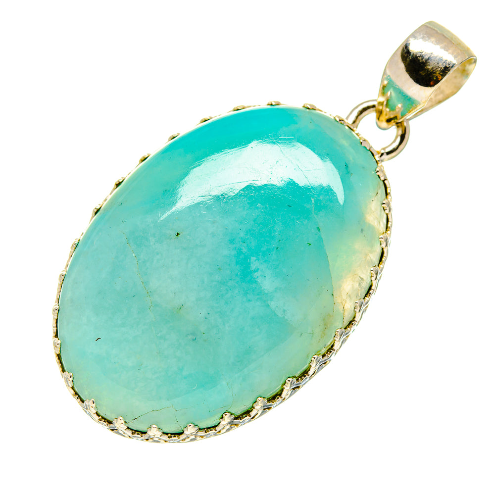 Peruvian Amazonite Pendants handcrafted by Ana Silver Co - PD758331