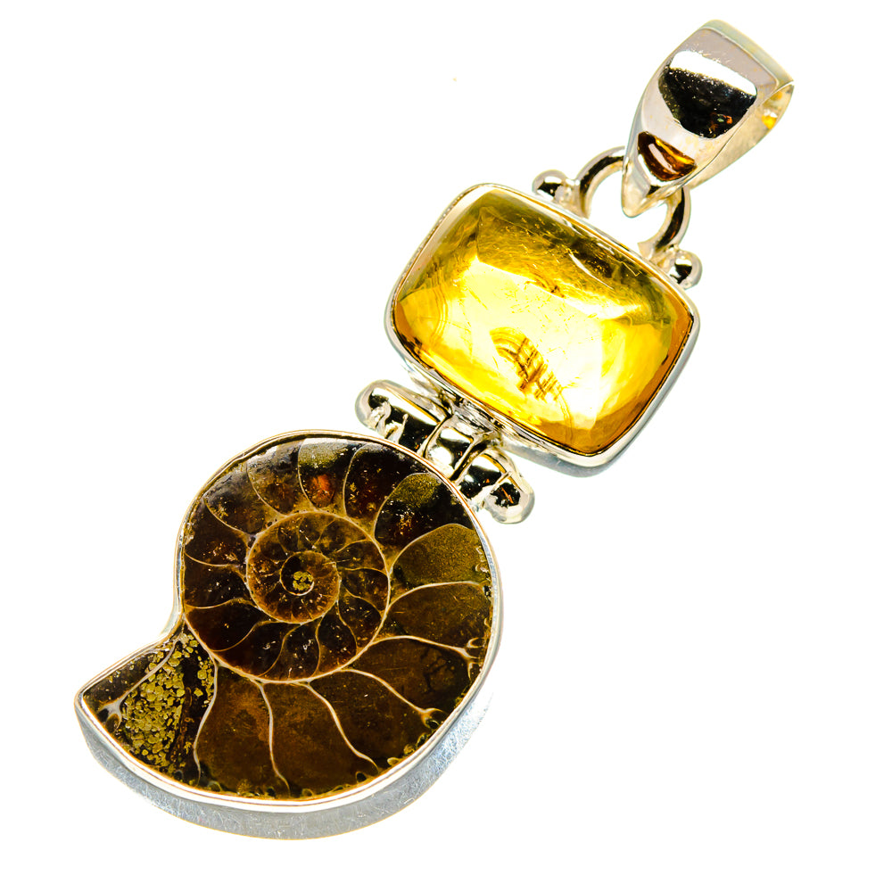 Ammonite Fossil Pendants handcrafted by Ana Silver Co - PD758341