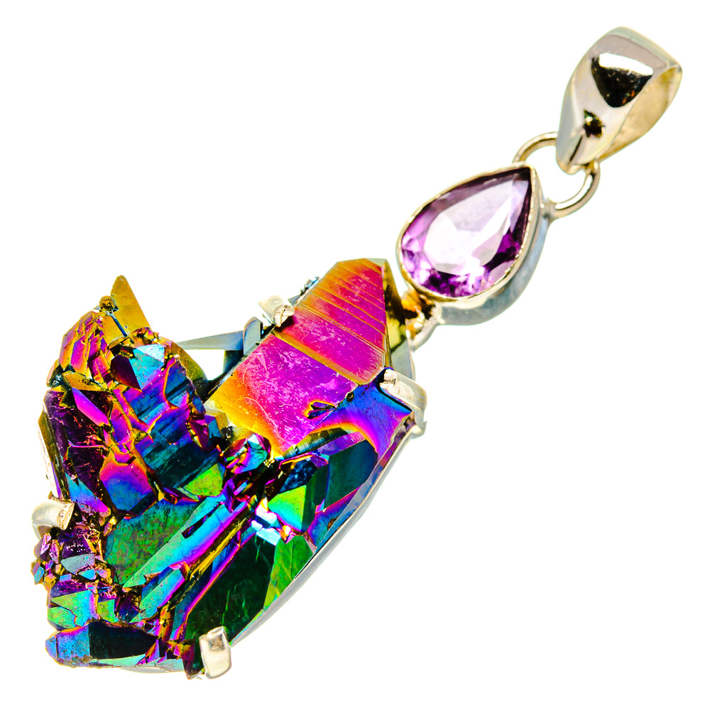 Titanium Sunshine Druzy Pendants handcrafted by Ana Silver Co - PD758441