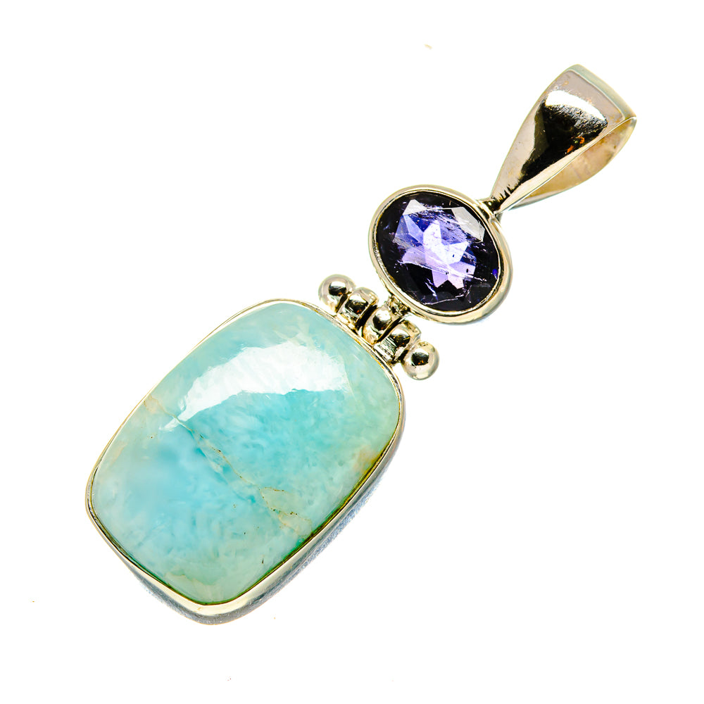 Peruvian Amazonite Pendants handcrafted by Ana Silver Co - PD758448