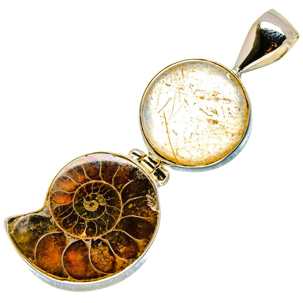 Ammonite Fossil Pendants handcrafted by Ana Silver Co - PD758459