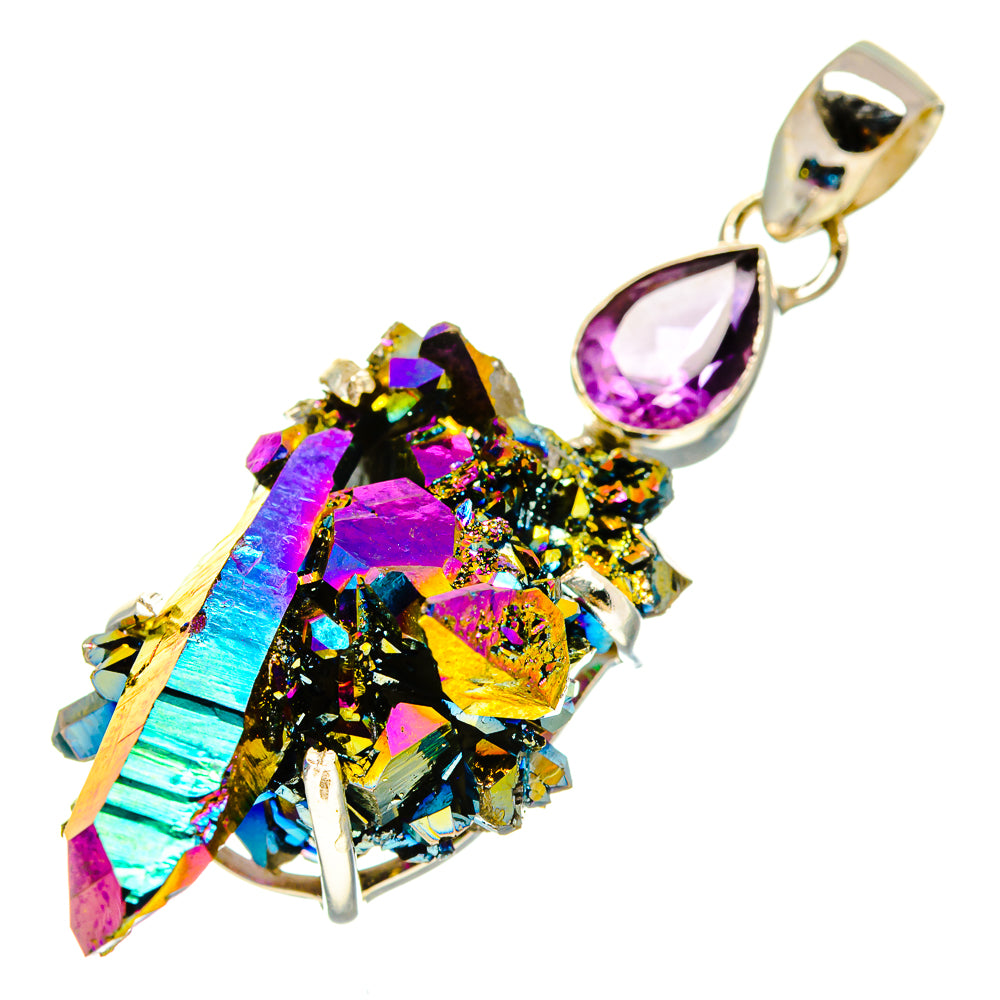 Titanium Sunshine Druzy Pendants handcrafted by Ana Silver Co - PD758580