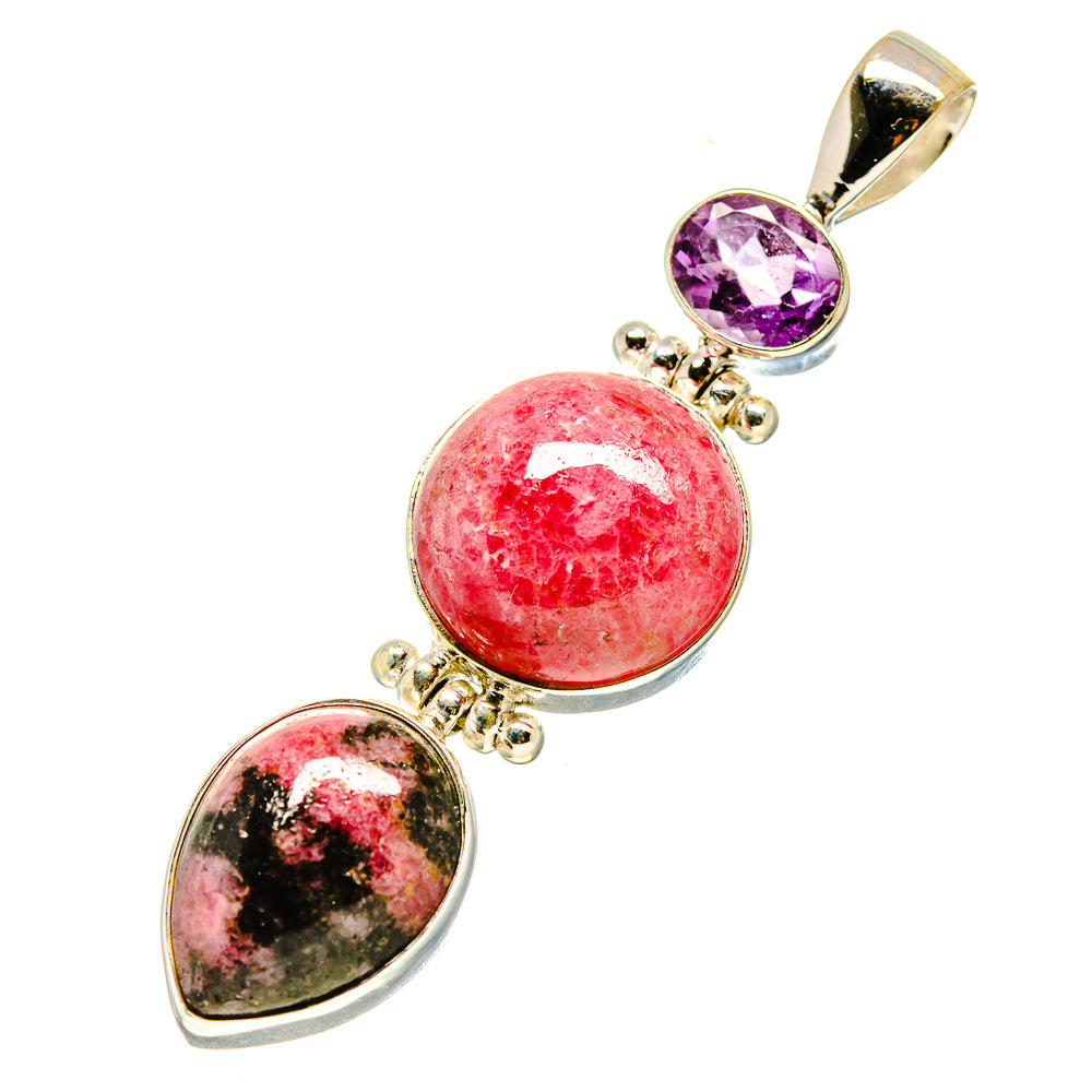 Rhodochrosite, Rhodonite, Amethyst Pendants handcrafted by Ana Silver Co - PD758739