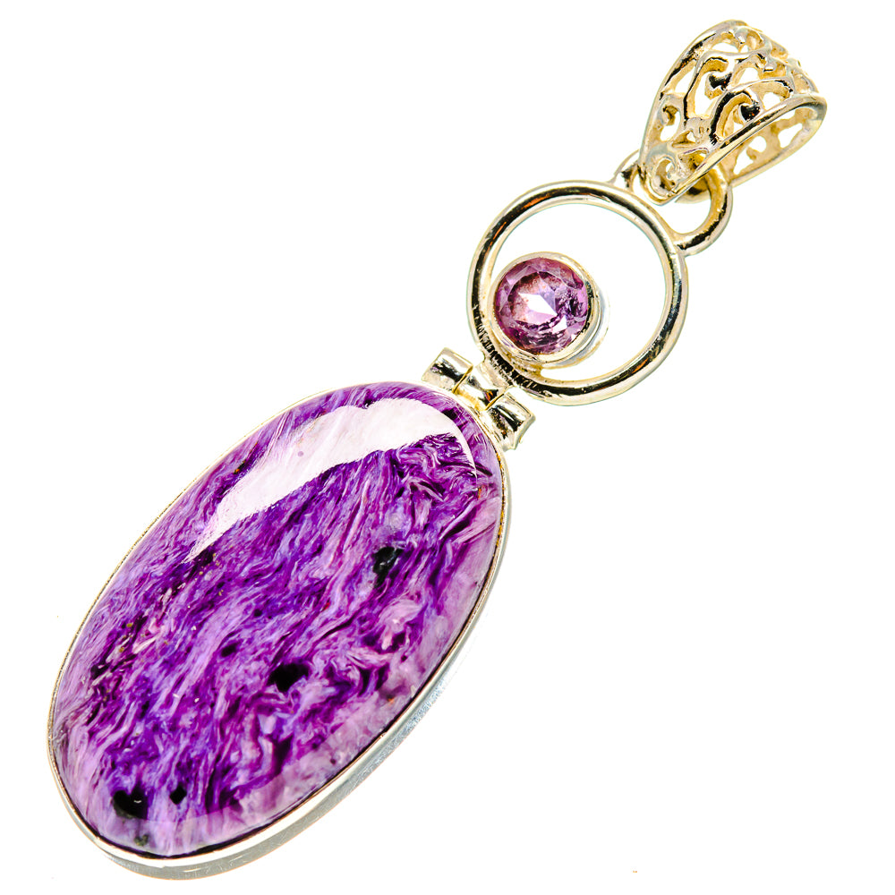 Charoite, Amethyst Pendants handcrafted by Ana Silver Co - PD758749