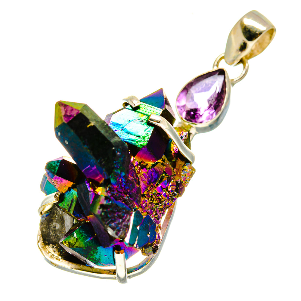 Titanium Sunshine Druzy Pendants handcrafted by Ana Silver Co - PD758963