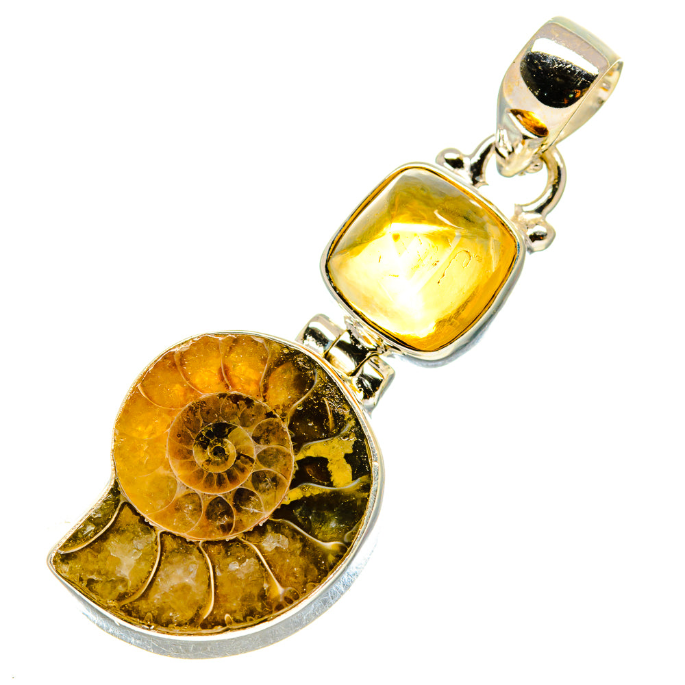 Ammonite Fossil Pendants handcrafted by Ana Silver Co - PD759104