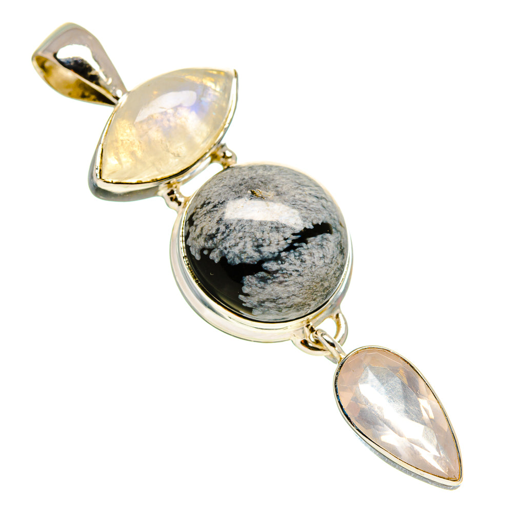 Snowflake Obsidian Pendants handcrafted by Ana Silver Co - PD759175