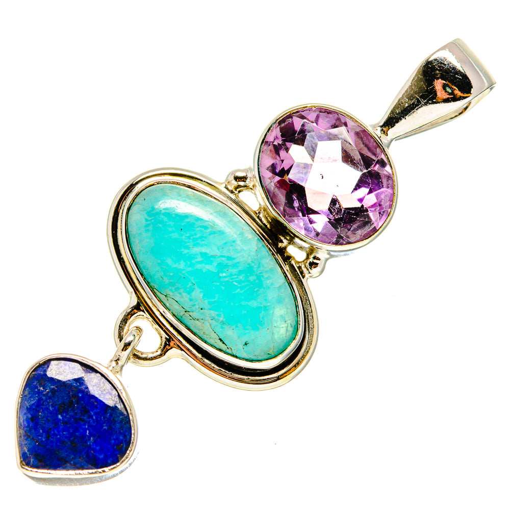 Peruvian Amazonite Pendants handcrafted by Ana Silver Co - PD759302