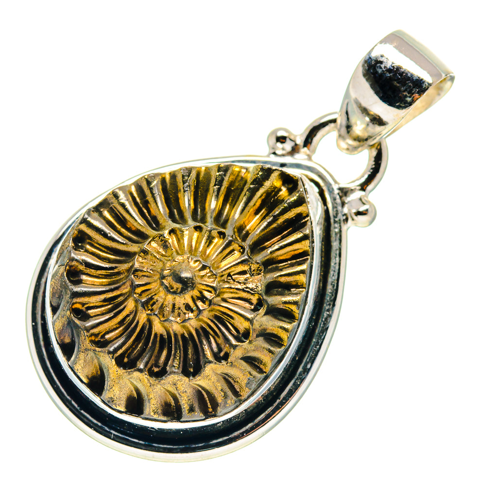 Pyrite Fossil Pendants handcrafted by Ana Silver Co - PD759398