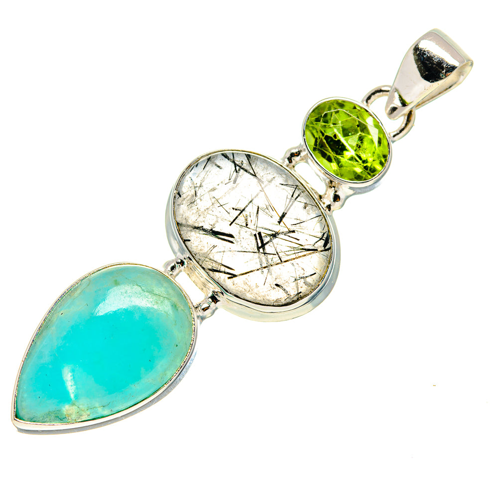Peruvian Amazonite Pendants handcrafted by Ana Silver Co - PD759422