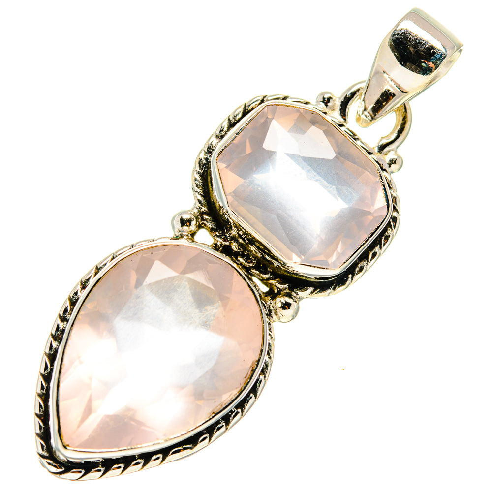 Rose Quartz Pendants handcrafted by Ana Silver Co - PD759478
