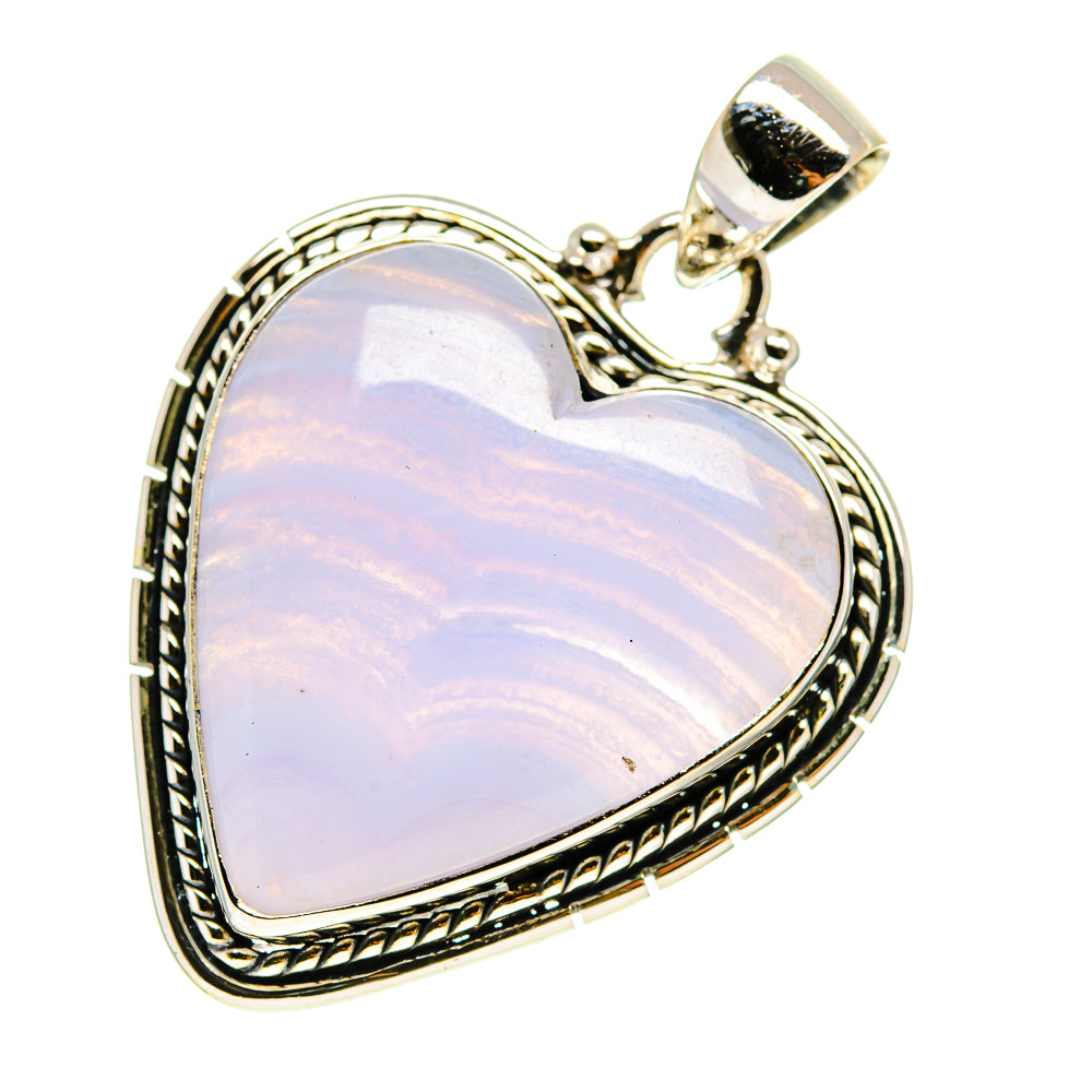 Blue Lace Agate Pendants handcrafted by Ana Silver Co - PD759890