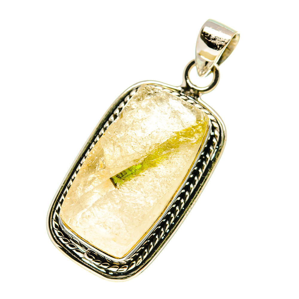 Green Tourmaline In Quartz Pendants handcrafted by Ana Silver Co - PD759966