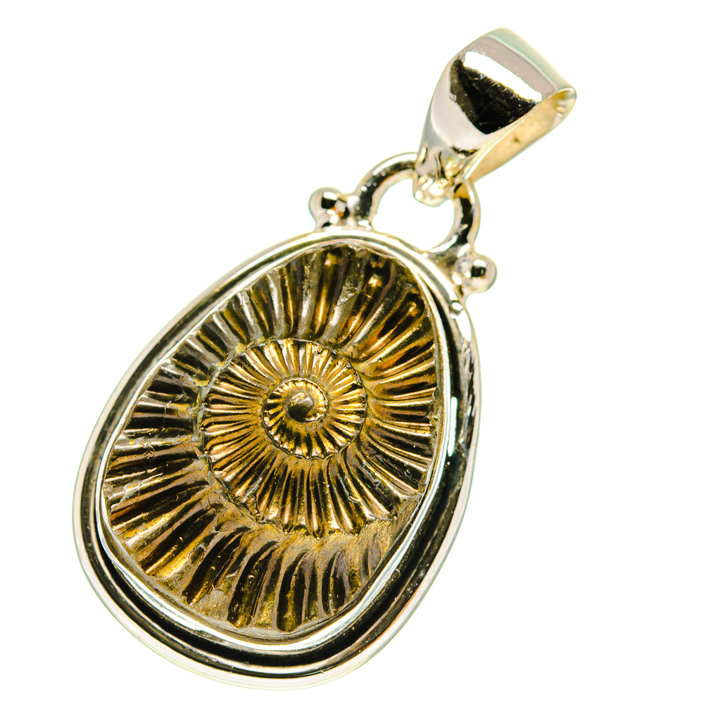Pyrite Fossil Pendants handcrafted by Ana Silver Co - PD759994