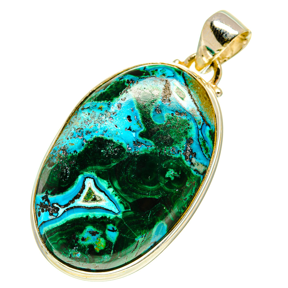 Malachite In Chrysocolla Pendants handcrafted by Ana Silver Co - PD760028