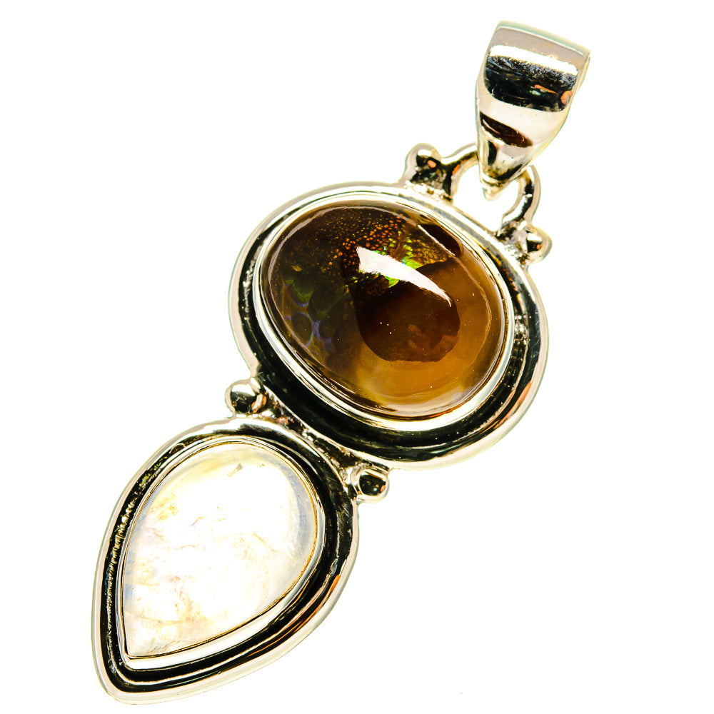 Mexican Fire Agate Pendants handcrafted by Ana Silver Co - PD760048