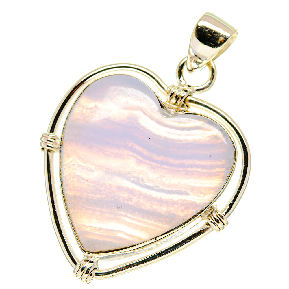 Blue Lace Agate Pendants handcrafted by Ana Silver Co - PD760380