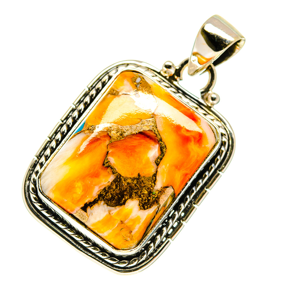 Orange Copper Composite Turquoise Pendants handcrafted by Ana Silver Co - PD760408
