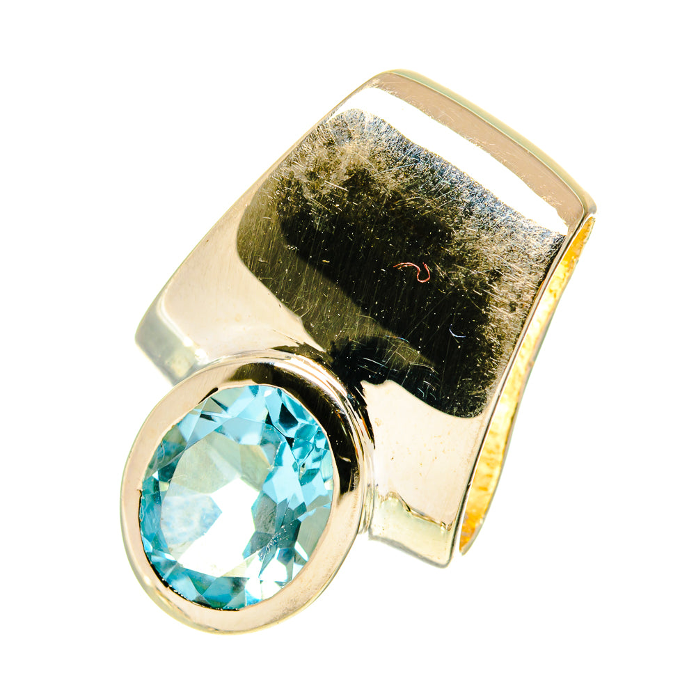 925 sterling silver pendant with round blue topaz gemstone in bezel setting