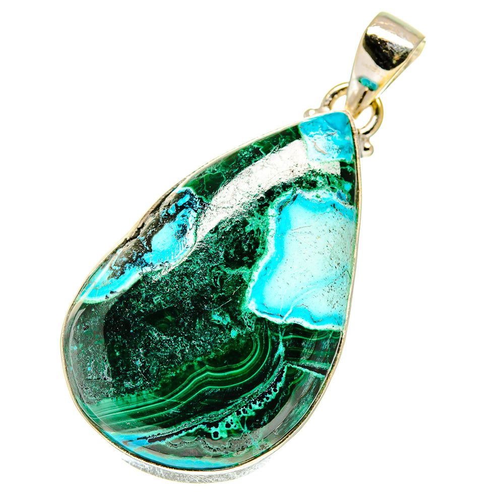 Malachite In Chrysocolla Pendants handcrafted by Ana Silver Co - PD760615