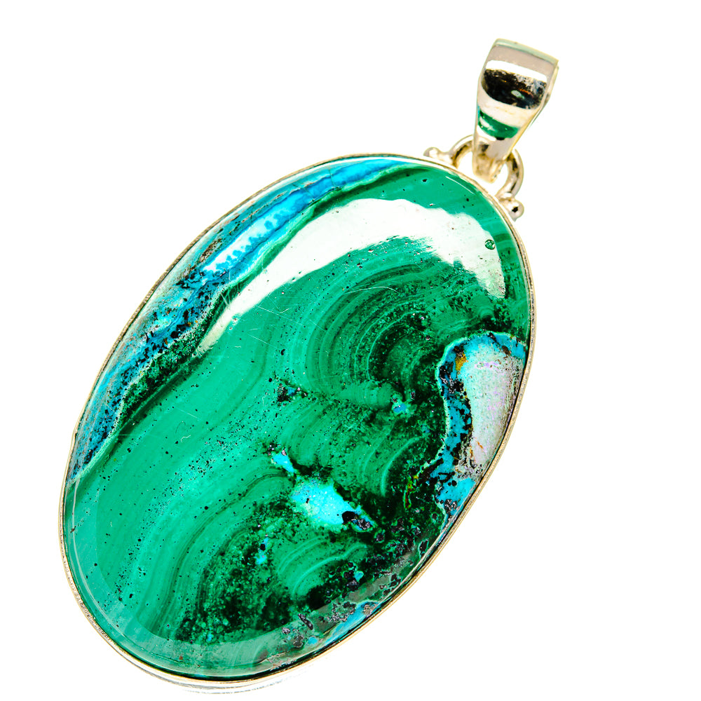 Malachite In Chrysocolla Pendants handcrafted by Ana Silver Co - PD760659