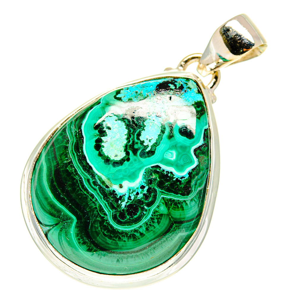 Malachite In Chrysocolla Pendants handcrafted by Ana Silver Co - PD760830