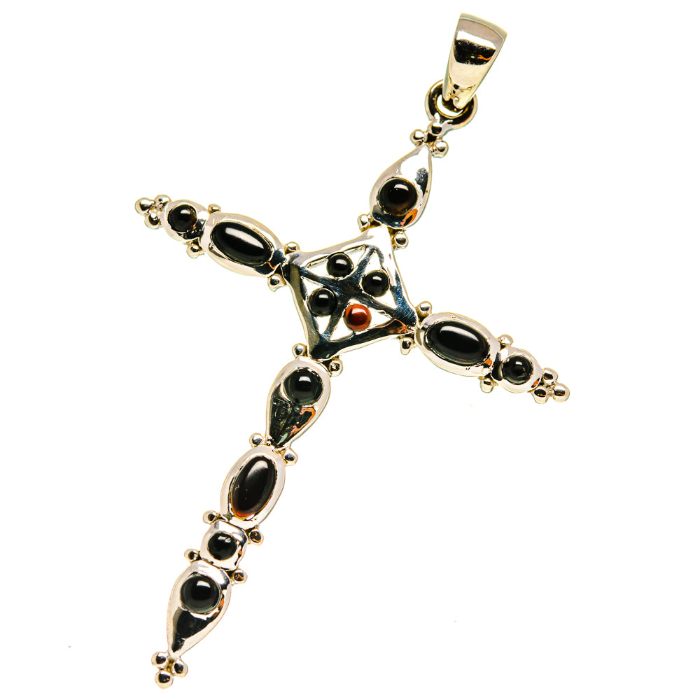 Black Onyx Cross Pendants handcrafted by Ana Silver Co - PD760891