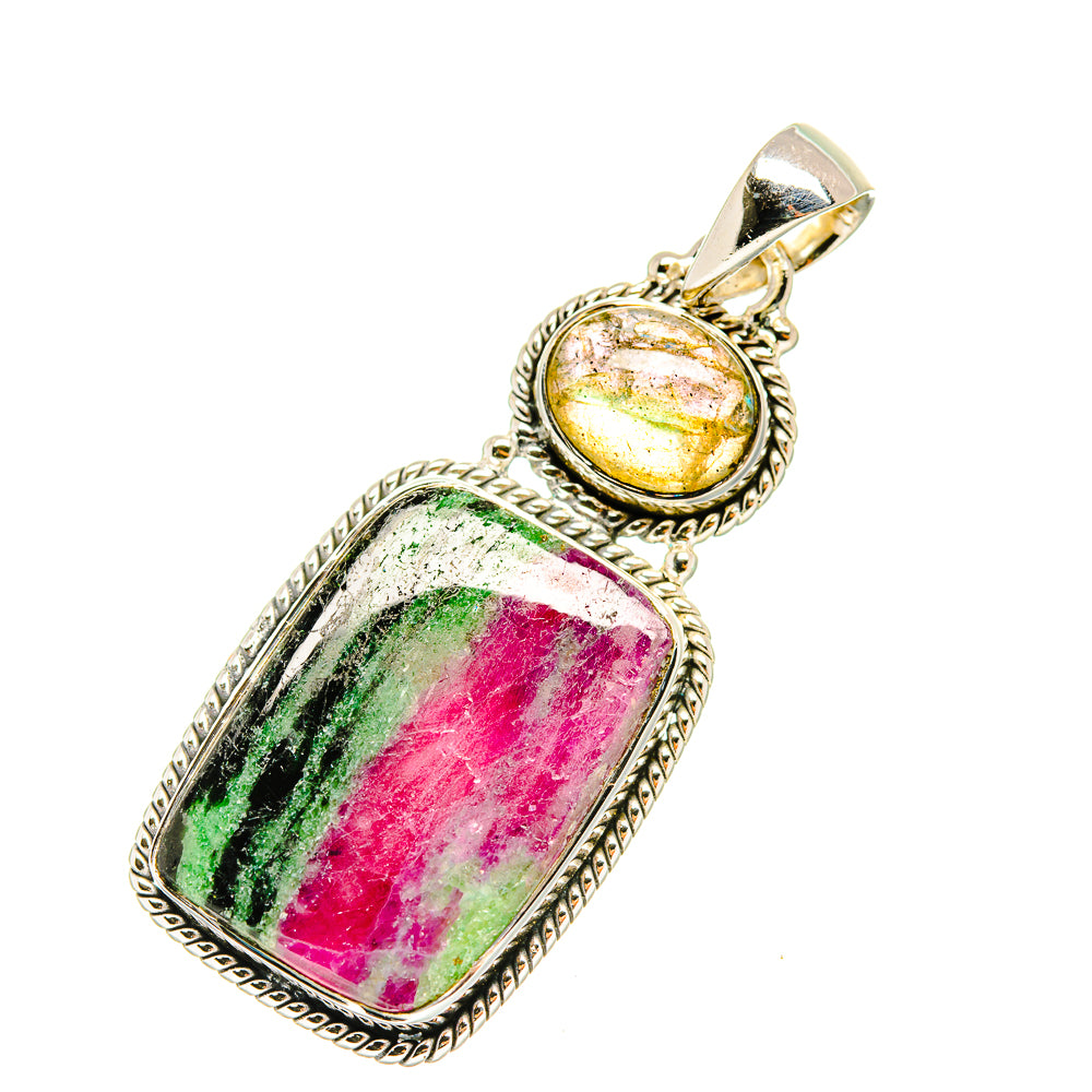 Ruby Zoisite Pendants handcrafted by Ana Silver Co - PD7668
