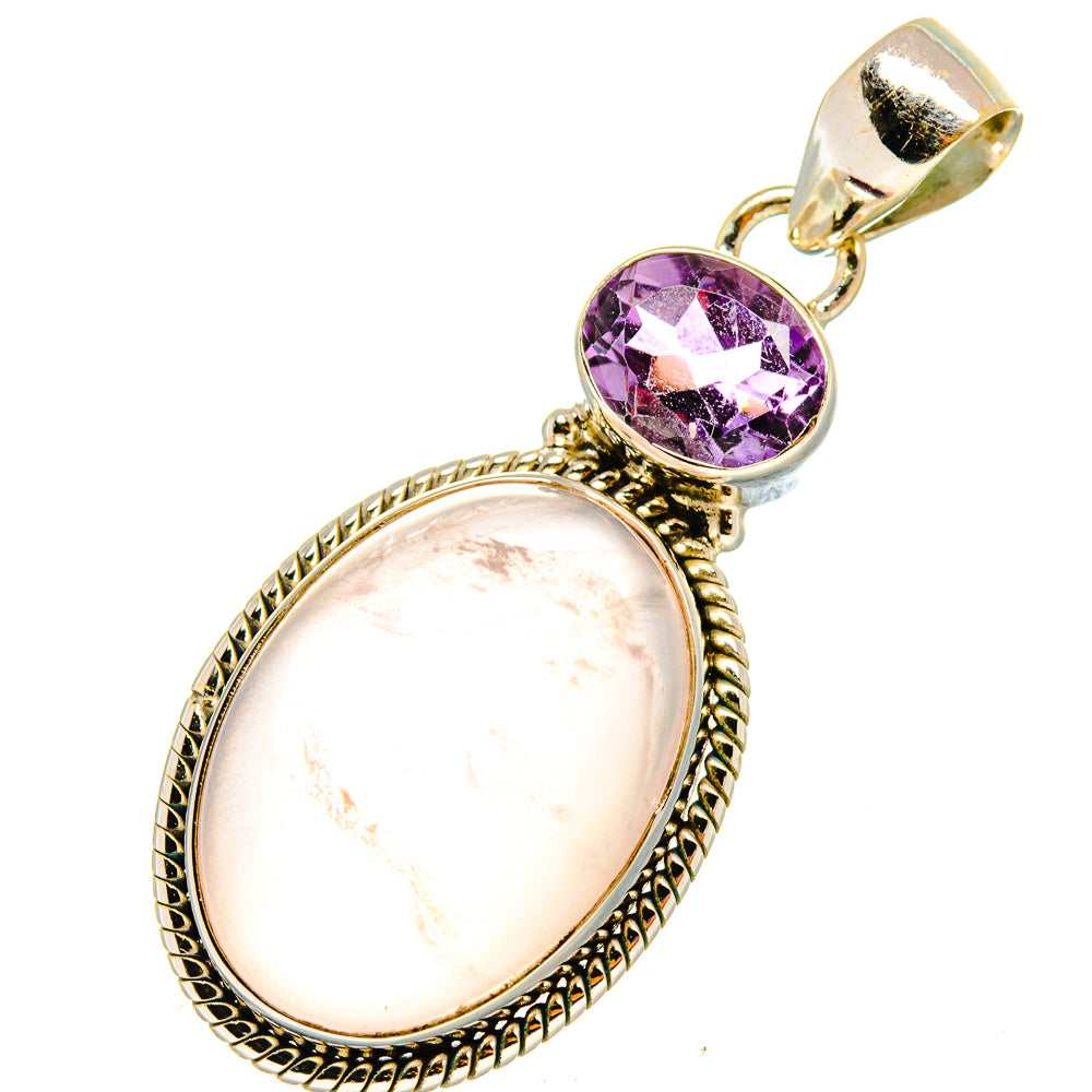 Rose Quartz Pendants handcrafted by Ana Silver Co - PD7867
