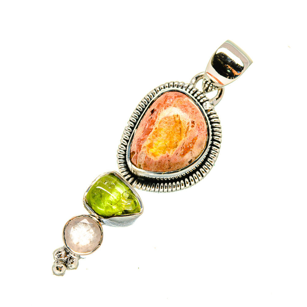Mexican Fire Opal Pendants handcrafted by Ana Silver Co - PD7951