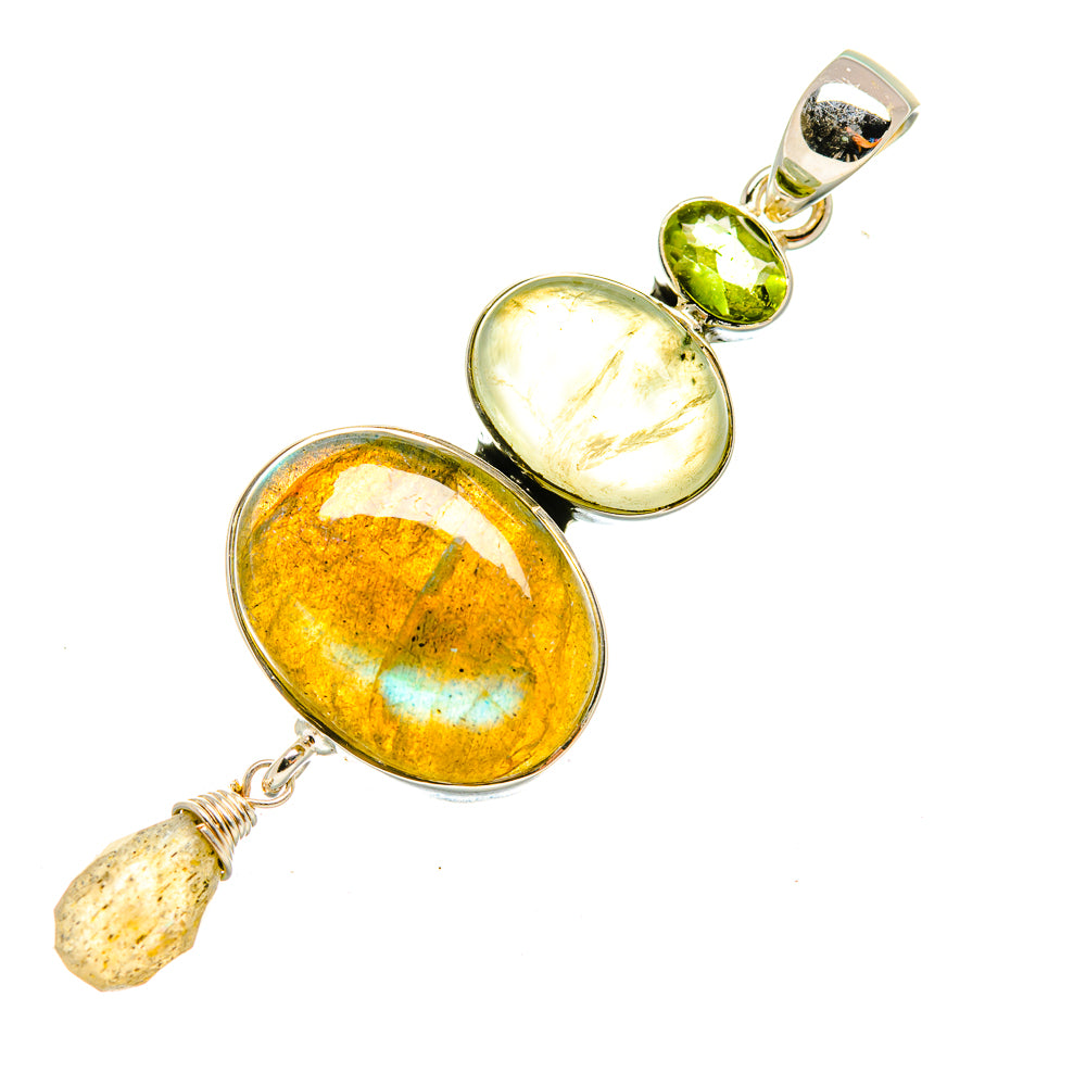 Labradorite, Prehnite, Peridot Pendants handcrafted by Ana Silver Co - PD8006