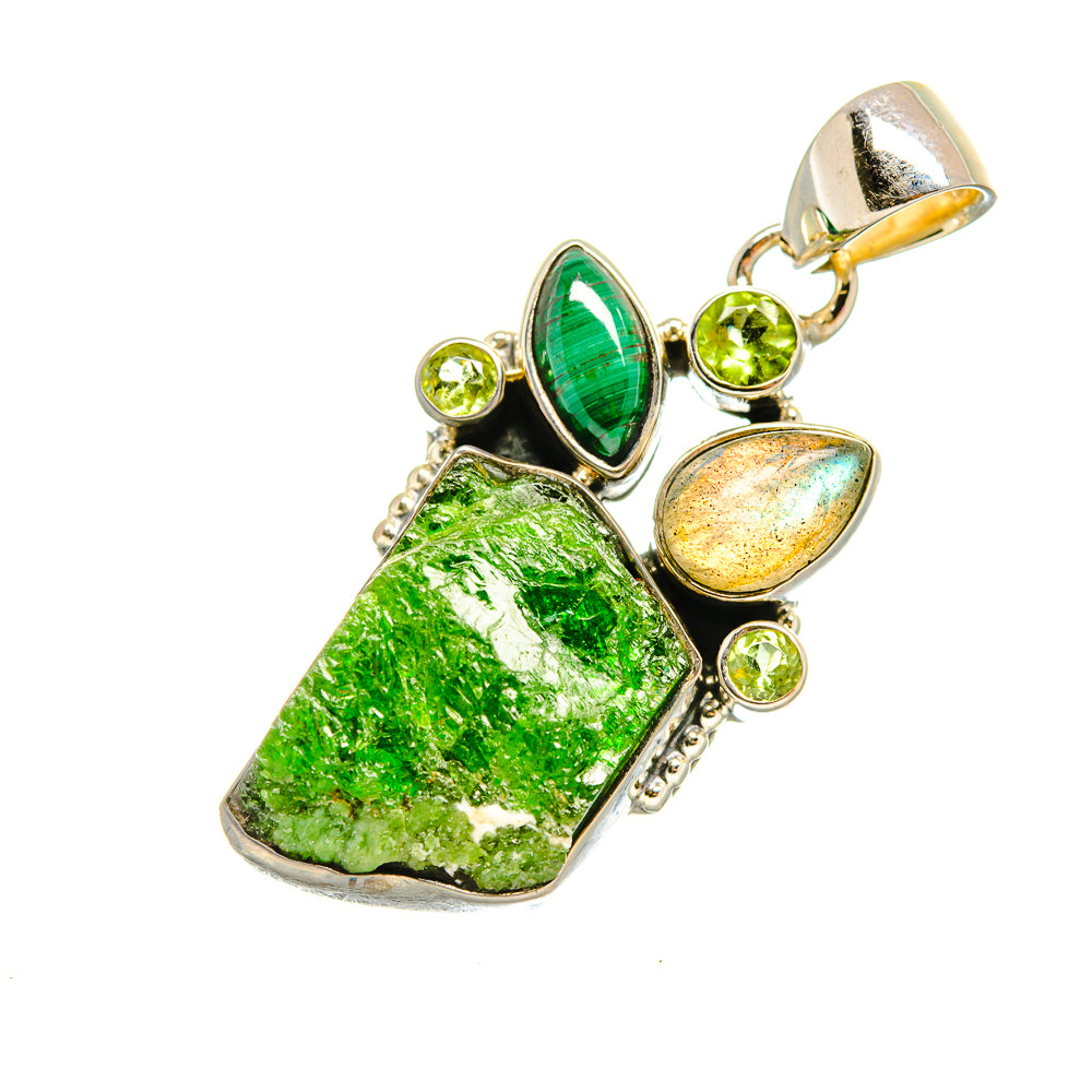 Chrome Diopside, Malachite, Labradorite, Peridot Pendants handcrafted by Ana Silver Co - PD8076