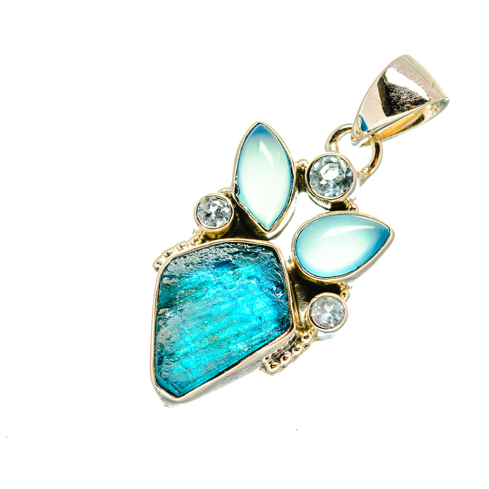 Apatite, Aqua Chalcedony, Blue Topaz Pendants handcrafted by Ana Silver Co - PD8083