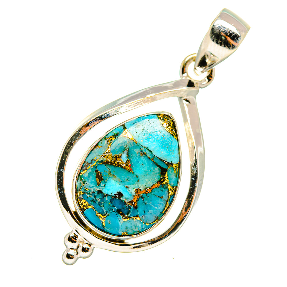 Blue Copper Composite Turquoise Pendants handcrafted by Ana Silver Co - PD8092