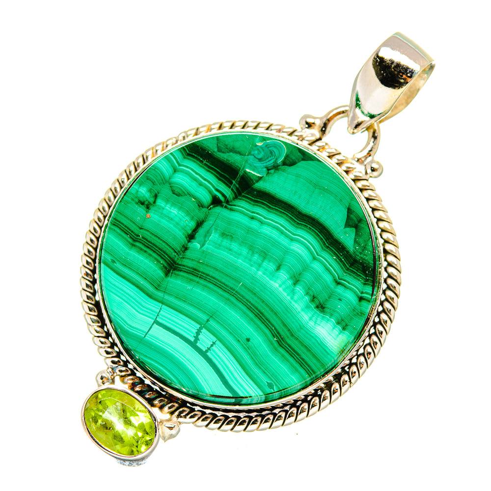 Malachite, Peridot Pendants handcrafted by Ana Silver Co - PD8142