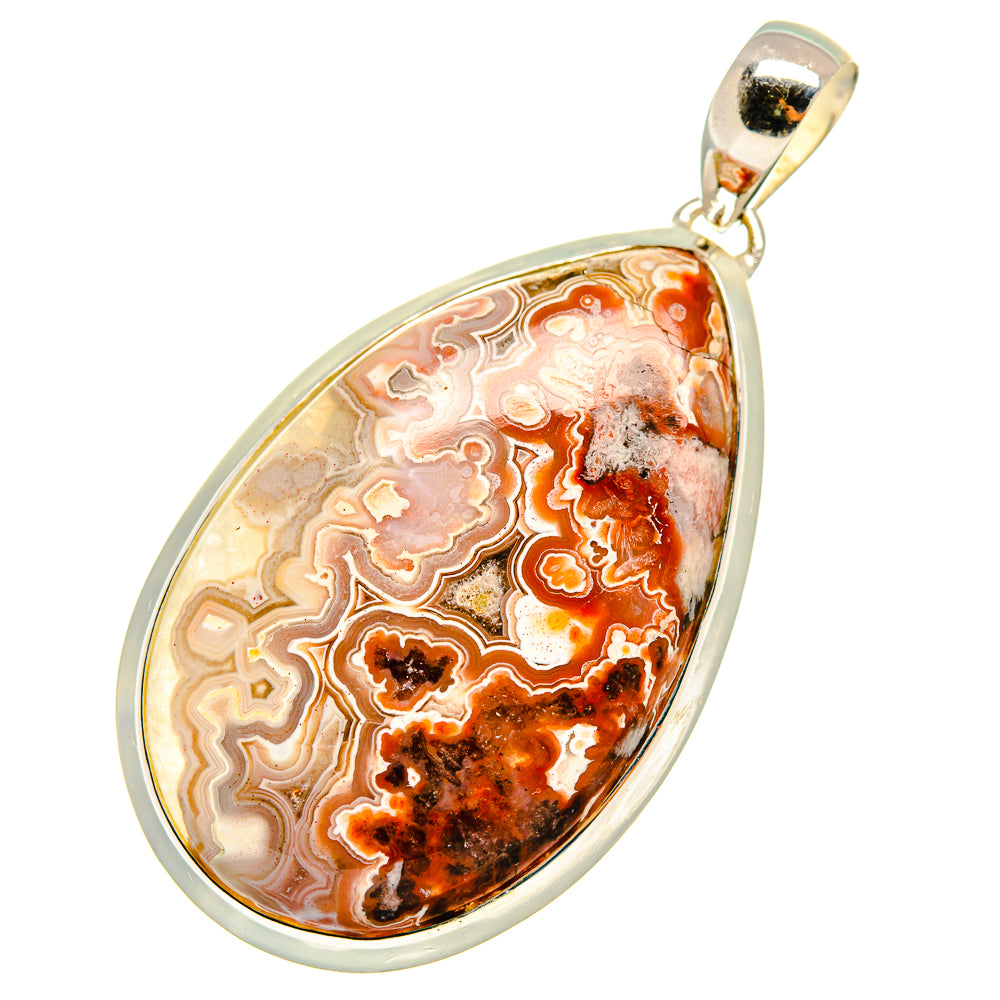 Crazy Lace Agate Pendants handcrafted by Ana Silver Co - PD8154
