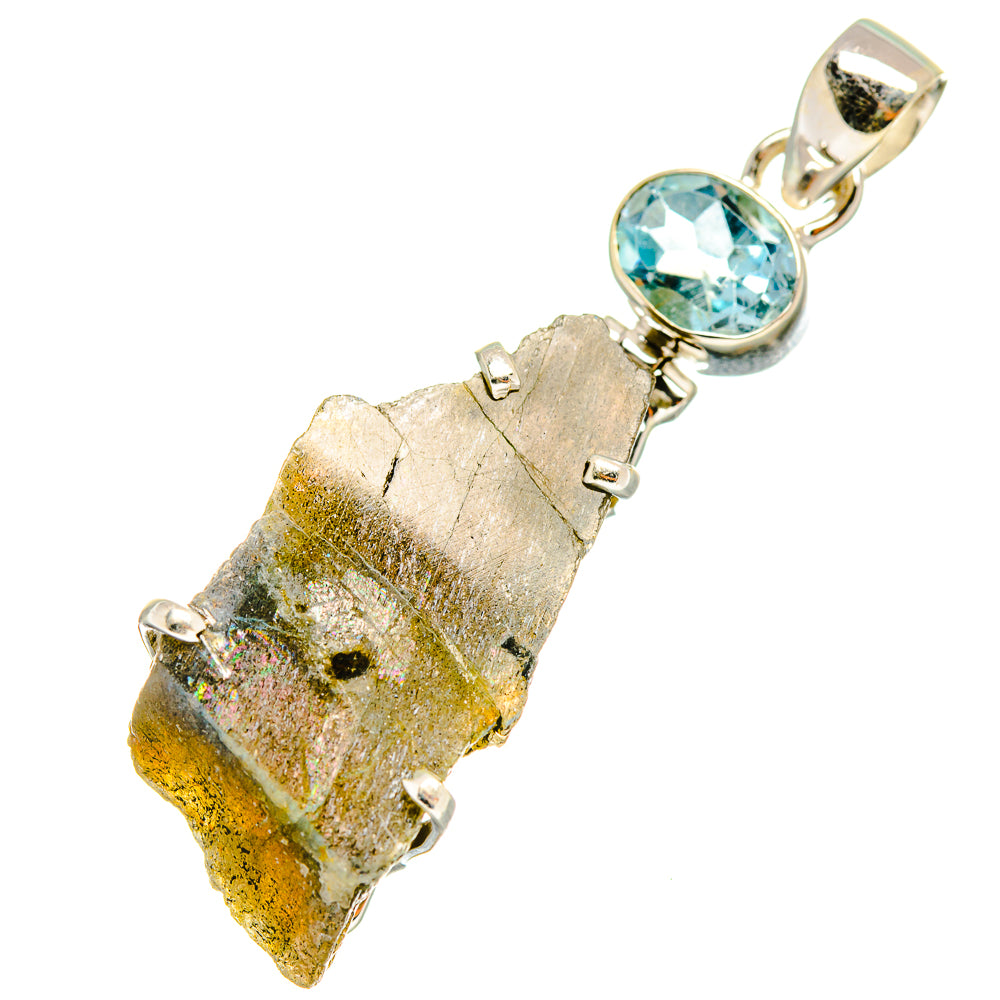 Labradorite, Blue Topaz Pendants handcrafted by Ana Silver Co - PD8155 - Photo 2