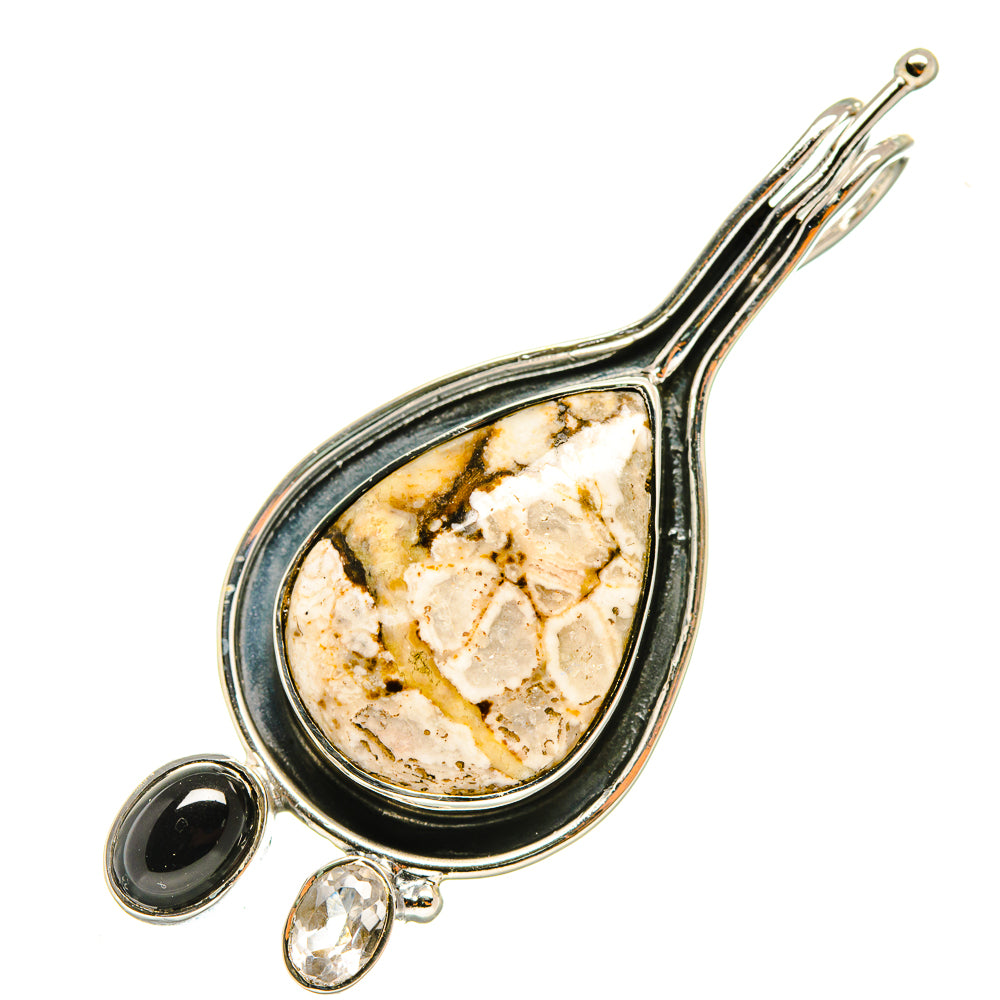 Ocean Jasper, Black Onyx, White Quartz Pendants handcrafted by Ana Silver Co - PD8173