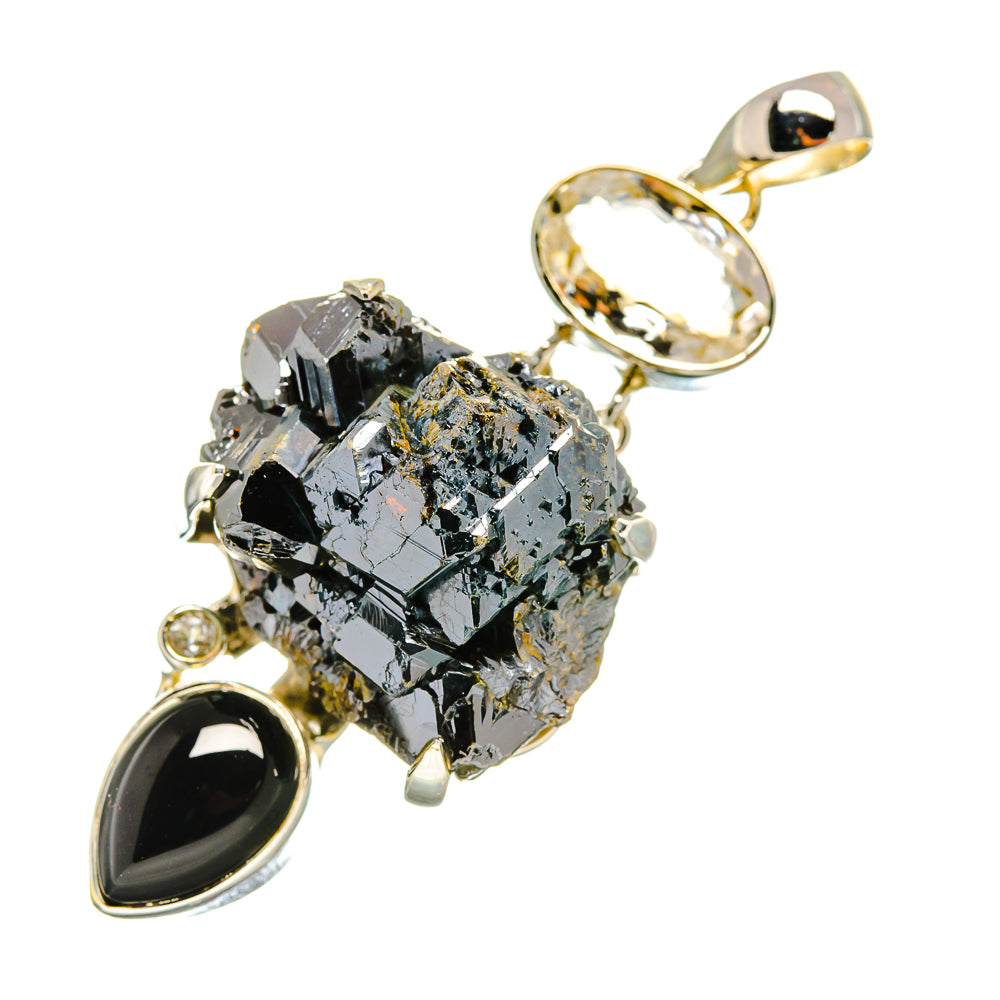 Shungite, Black Onyx, White Quartz Pendants handcrafted by Ana Silver Co - PD8184