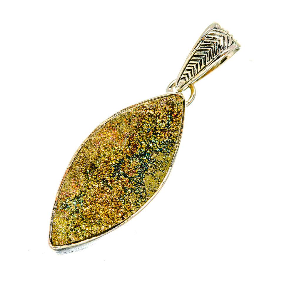 Spectro Pyrite Druzy Pendants handcrafted by Ana Silver Co - PD8194
