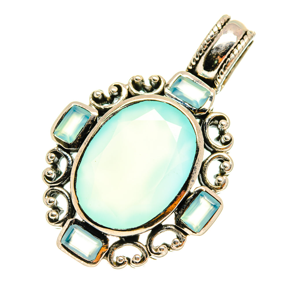 Aqua Chalcedony Pendants handcrafted by Ana Silver Co - PD8341