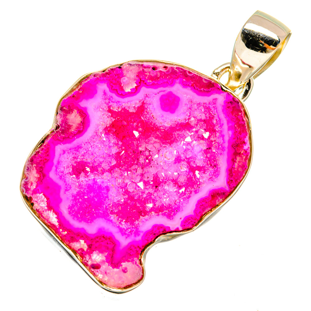 Pink Coconut Druzy Pendants handcrafted by Ana Silver Co - PD8683