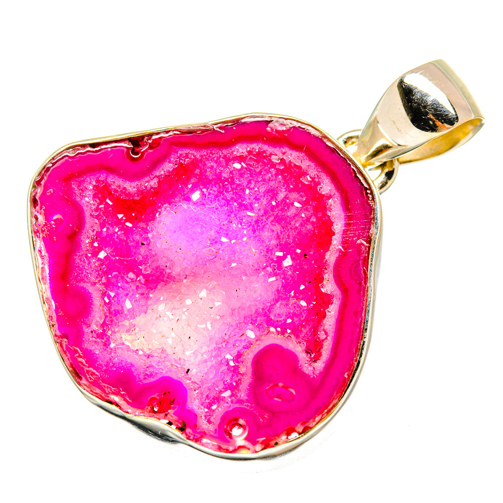 Pink Coconut Druzy Pendants handcrafted by Ana Silver Co - PD8684