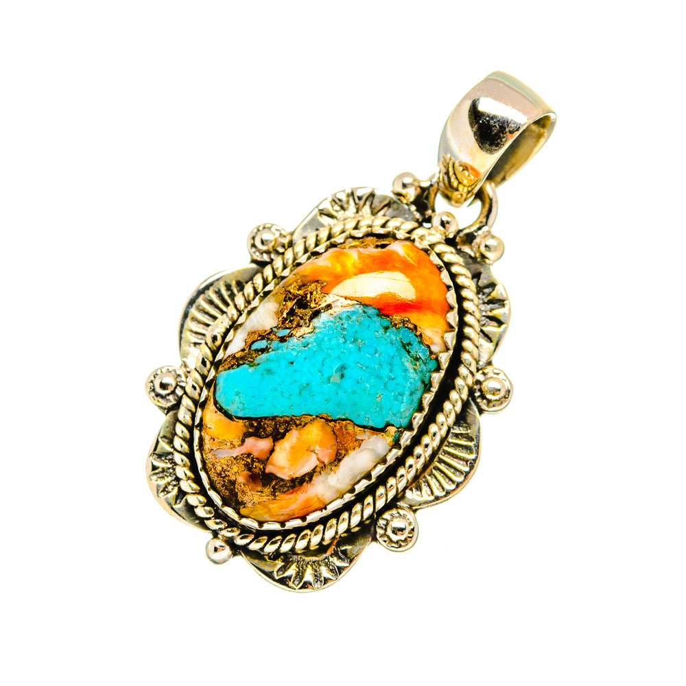 Spiny Oyster Turquoise Pendants handcrafted by Ana Silver Co - PD8741
