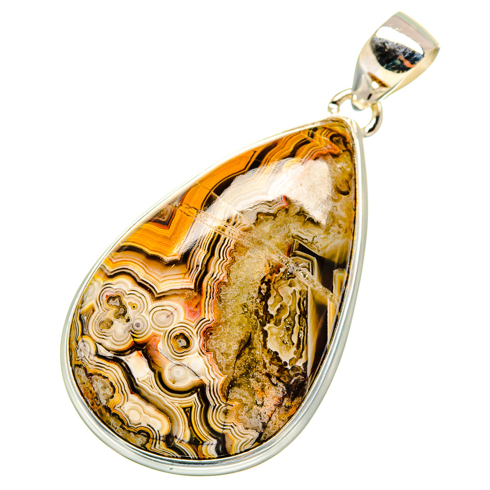 Laguna Lace Agate Pendants handcrafted by Ana Silver Co - PD8812