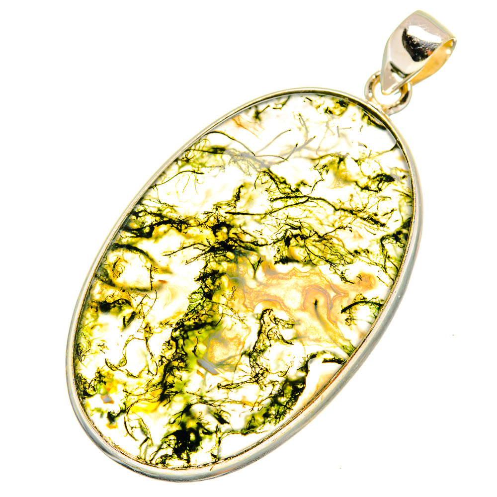 Green Moss Agate Pendants handcrafted by Ana Silver Co - PD8831