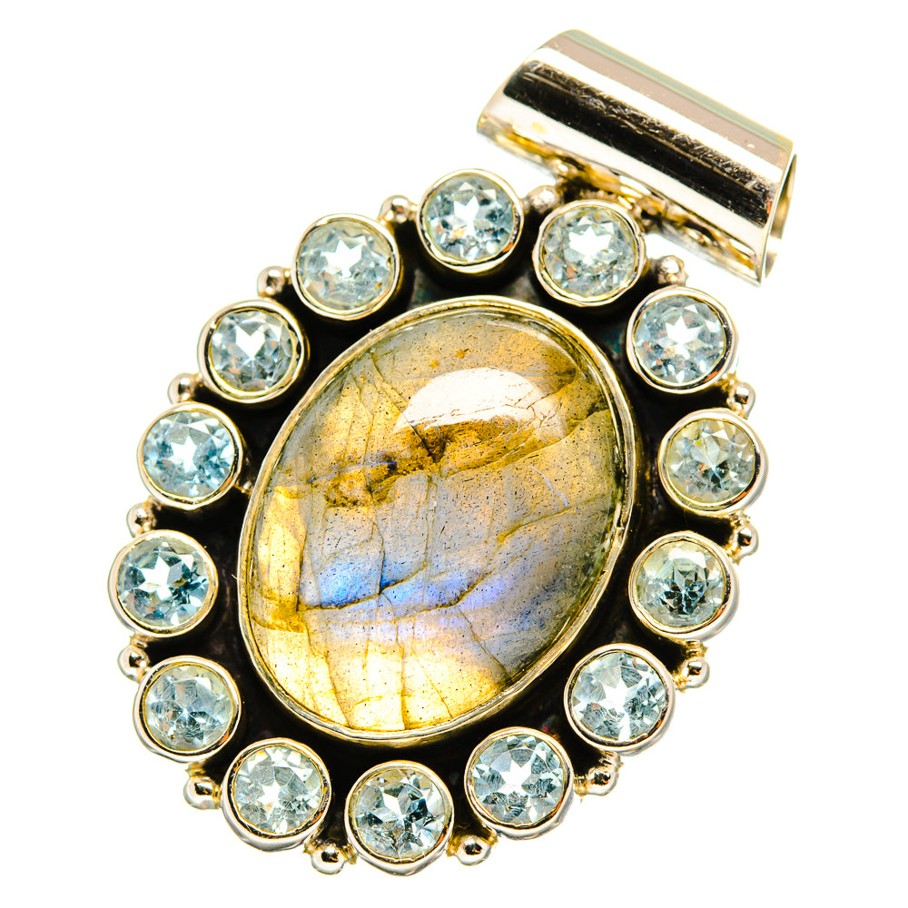 Labradorite, Blue Topaz Pendants handcrafted by Ana Silver Co - PD8849