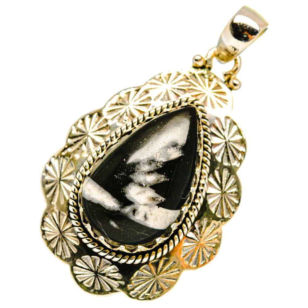 Chrysanthemum Stone Pendants handcrafted by Ana Silver Co - PD8934