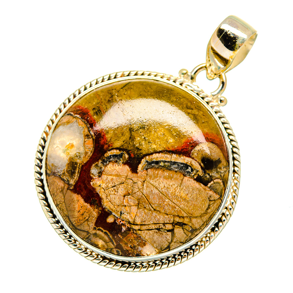 Mushroom Rhyolite Pendants handcrafted by Ana Silver Co - PD9198