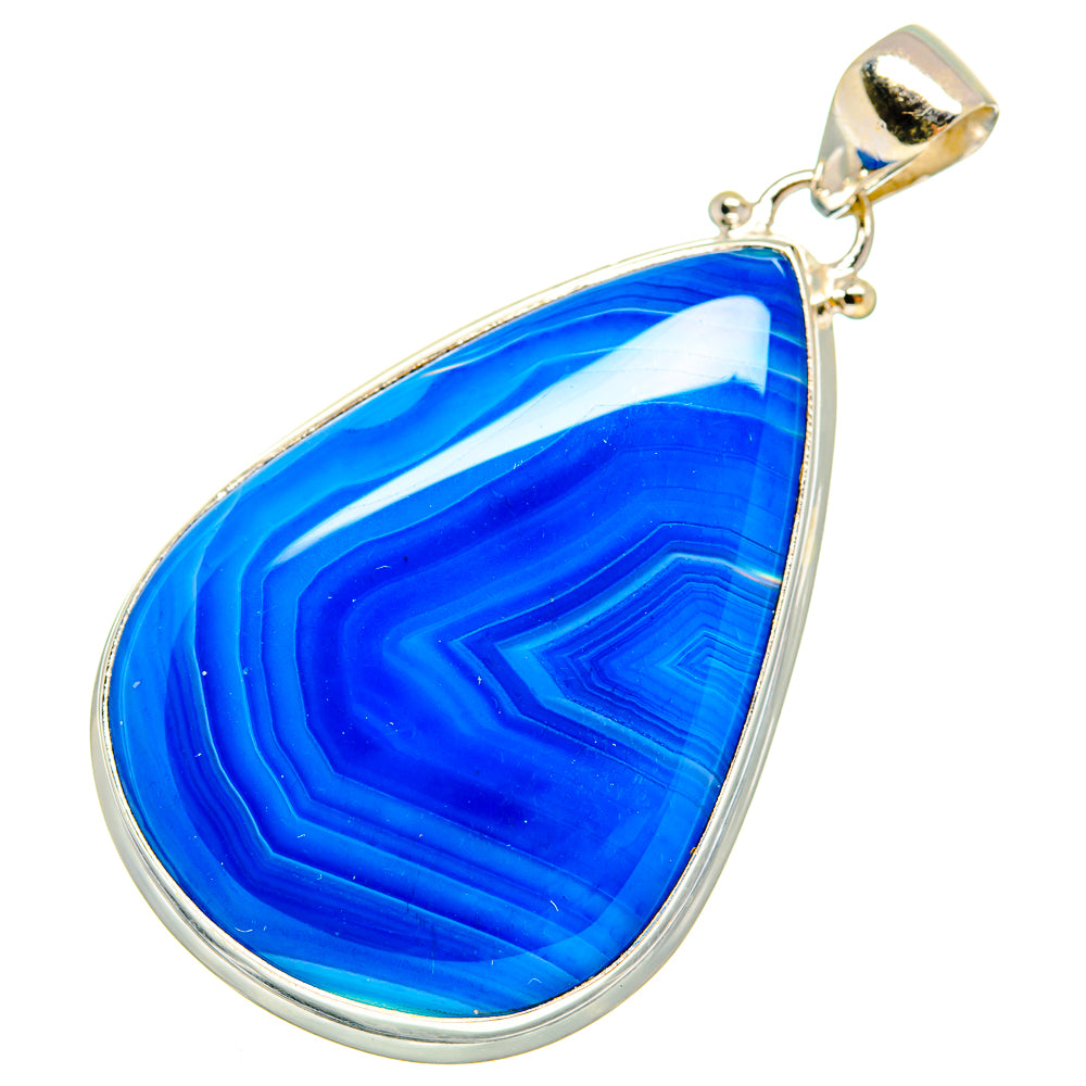 Blue Botswana Agate Pendants handcrafted by Ana Silver Co - PD9569